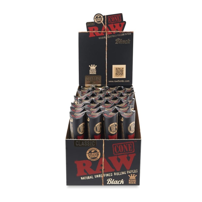 RAW BLACK CONE 3 CONE/PK KING SIZE 32 PACK RAW BLACK CONE 3 CONE/PK KING SIZE 32 PACK