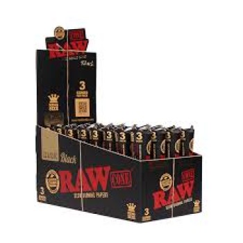 RAW BLACK CONE 6 CONE/PK 1 1/4 SIZE 32 PACK