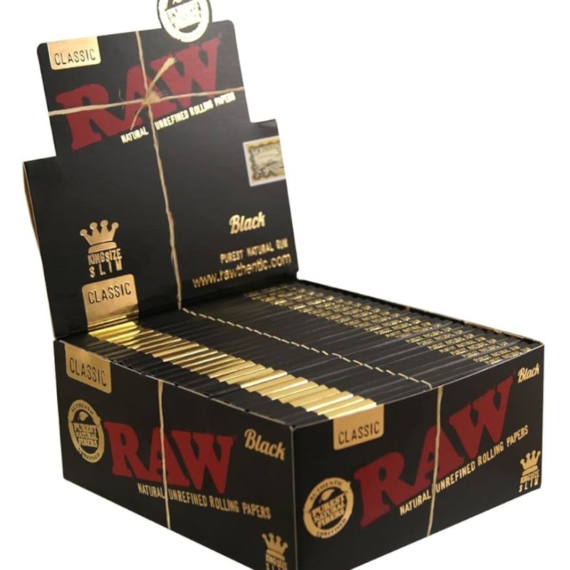 RAW BLACK KING SIZE CLASSIC SLIM 50 CT 32 /PACK RAW BLACK KING SIZE CLASSIC SLIM 50 CT 32 /PACK