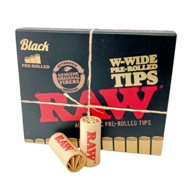 RAW BLACK W WIDE TIPS 18 PER PK 20 /BOX