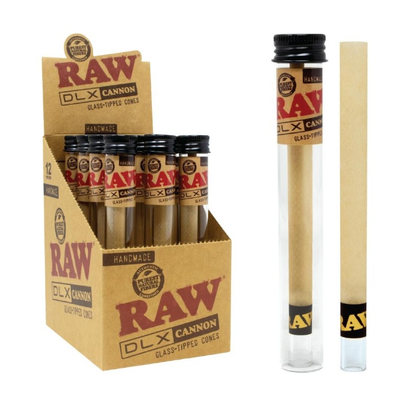 RAW DLX CANNON GLASS TIPPED CONES 12/PCK
