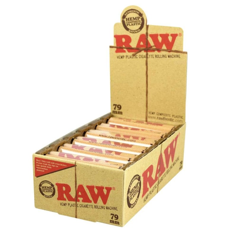 RAW HEMP PLASTIC CIGARETTE ROLLING MACHINE 79MM 12 CT RAW HEMP PLASTIC CIGARETTE ROLLING MACHINE 79MM 12 CT
