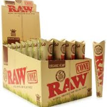 RAW ORGANIC HEMP CONE 3 CONE/PK KING SIZE 32 PACK