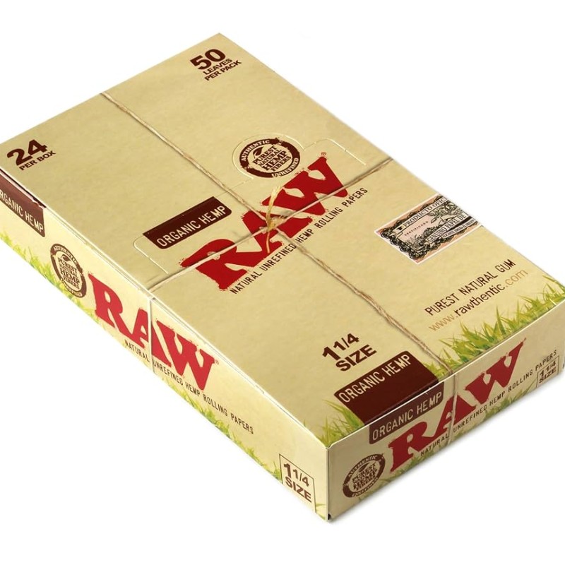 RAW ORGANIC HEMP1 1/4 SIZE 24 PER BOX 50 PER PACK RAW ORGANIC HEMP1 1/4 SIZE 24 PER BOX 50 PER PACK