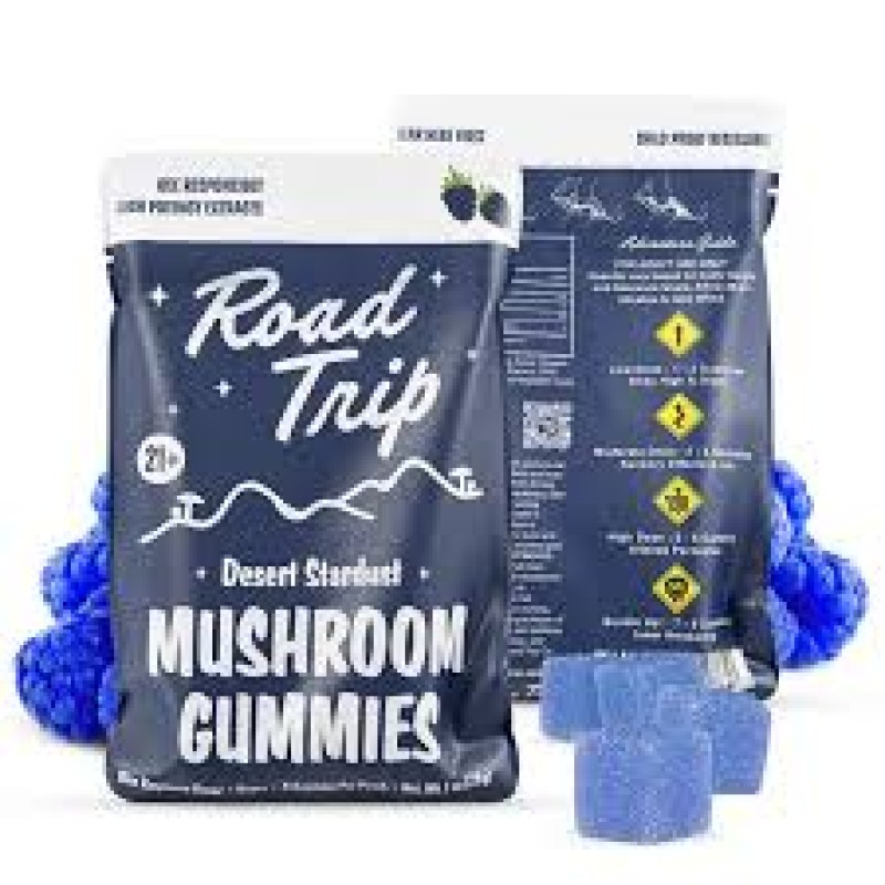 ROAD TRIP MUSHROOM GUMMIES 10 PK /8 BLUE RASPBERRY ROAD TRIP MUSHROOM GUMMIES 10 PK /8 BLUE RASPBERRY