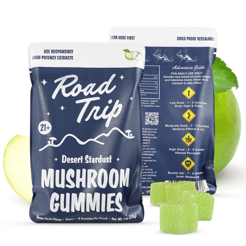 ROAD TRIP MUSHROOM GUMMIES 10 PK /8 GREEN APPLE ROAD TRIP MUSHROOM GUMMIES 10 PK /8 GREEN APPLE