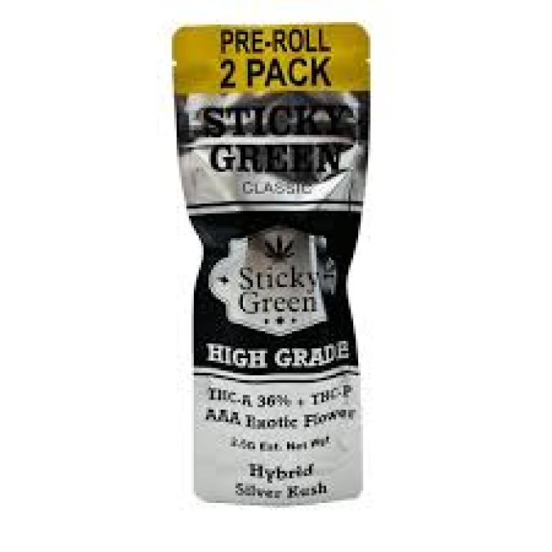 STICKY GREEN 2PK CLASSIC SILVER KUSH HYBRID STICKY GREEN 2PK CLASSIC SILVER KUSH HYBRID
