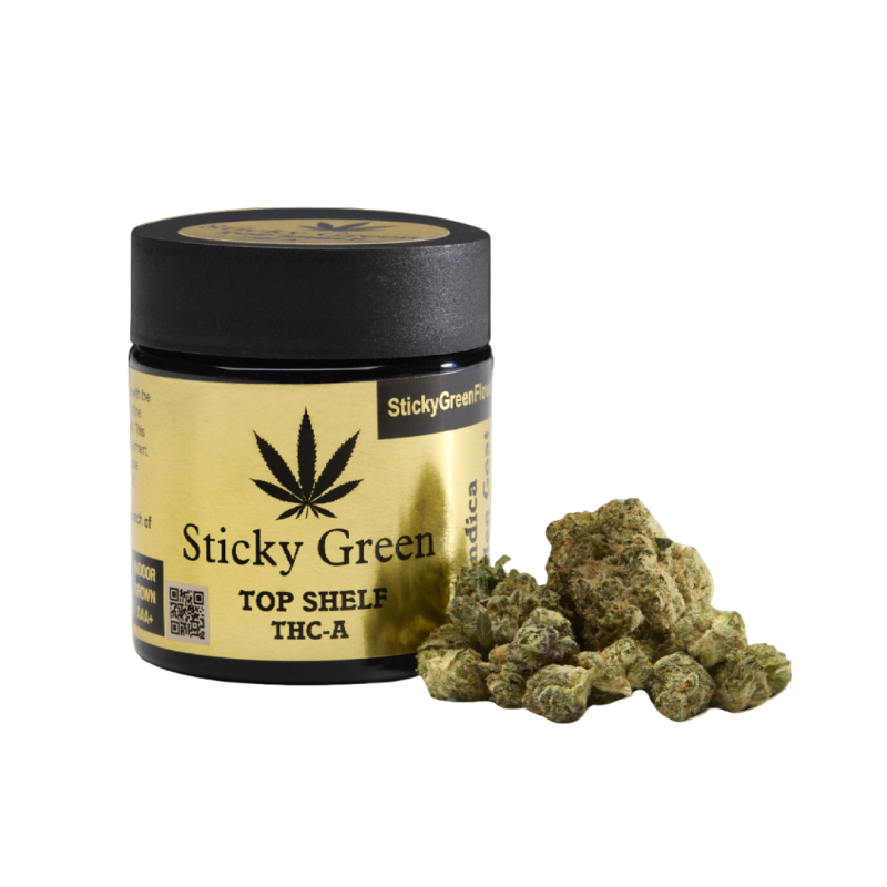 STICKY GREEN PR TOP SHELF THCA HYBRID 25CT STICKY GREEN PR TOP SHELF THCA HYBRID 25CT