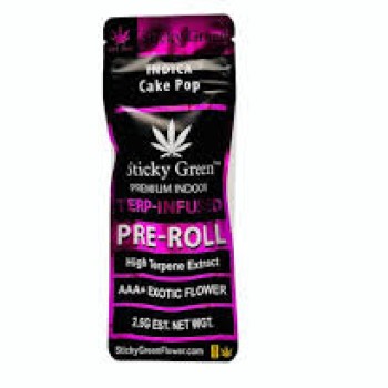 STICKY GREEN PRE ROLL 2PK TERP INFUSED AAA EXOTIC 10PK CHERRY ZLUSHIE