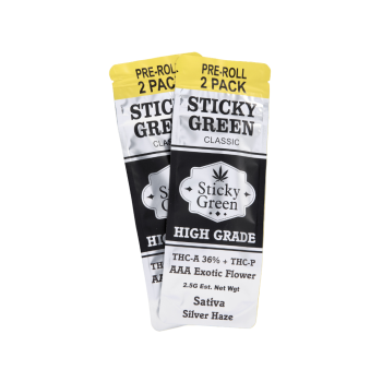 STICKY GREEN PRE ROLL 2PK THC-A INDICA CAKE POP