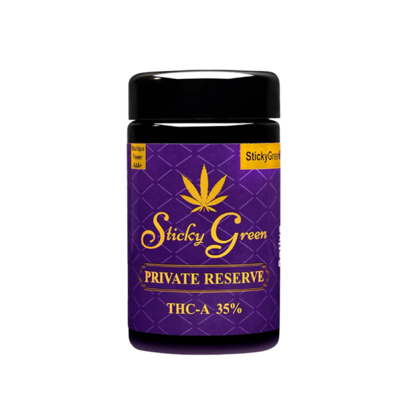 STICKY GREEN PRIVATE RESERVE 20CT 1GM FLOWER PURPLE STICKY GREEN PRIVATE RESERVE 20CT 1GM FLOWER PURPLE