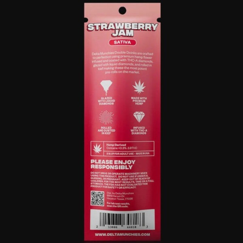 MUNCHIES DOUBLE DOINKS THCA 5PK/2 1.5GM STRAWBERRY JAM MUNCHIES DOUBLE DOINKS THCA 5PK/2 1.5GM STRAWBERRY JAM