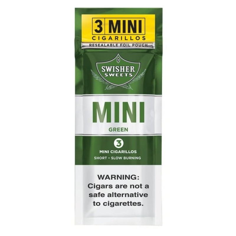 SWISHER 3 MINI CIGARILLOS GREEN CLASSIC SWISHER 3 MINI CIGARILLOS GREEN CLASSIC