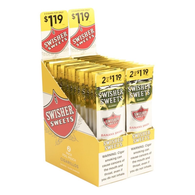 SWISHER SWEETS CLASSIC CIGARILLOS 15/2 BANANA SMASH SWISHER SWEETS CLASSIC CIGARILLOS 15/2 BANANA SMASH