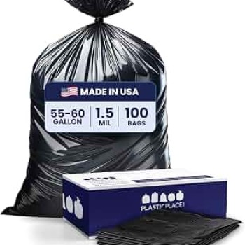TRASH BAGS 55-60 GALLONS 38X60 HEAVY BLACK 150CT