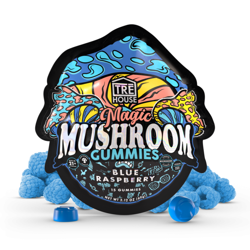TRE HOUSE MAJIC MUSHROOM GUMMIES 10 PK /15 BLUE RASPBERRY TRE HOUSE MAJIC MUSHROOM GUMMIES 10 PK /15 BLUE RASPBERRY