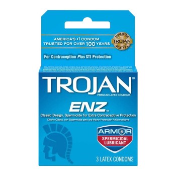 TROJAN ENZ SPERMICIDAL  6PCK OF 3 CONDOMS