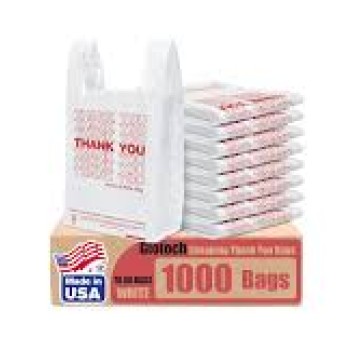 WHITE HEAVY 1000 CT THANK YOU HEAVY DUTY BAG LARGE
