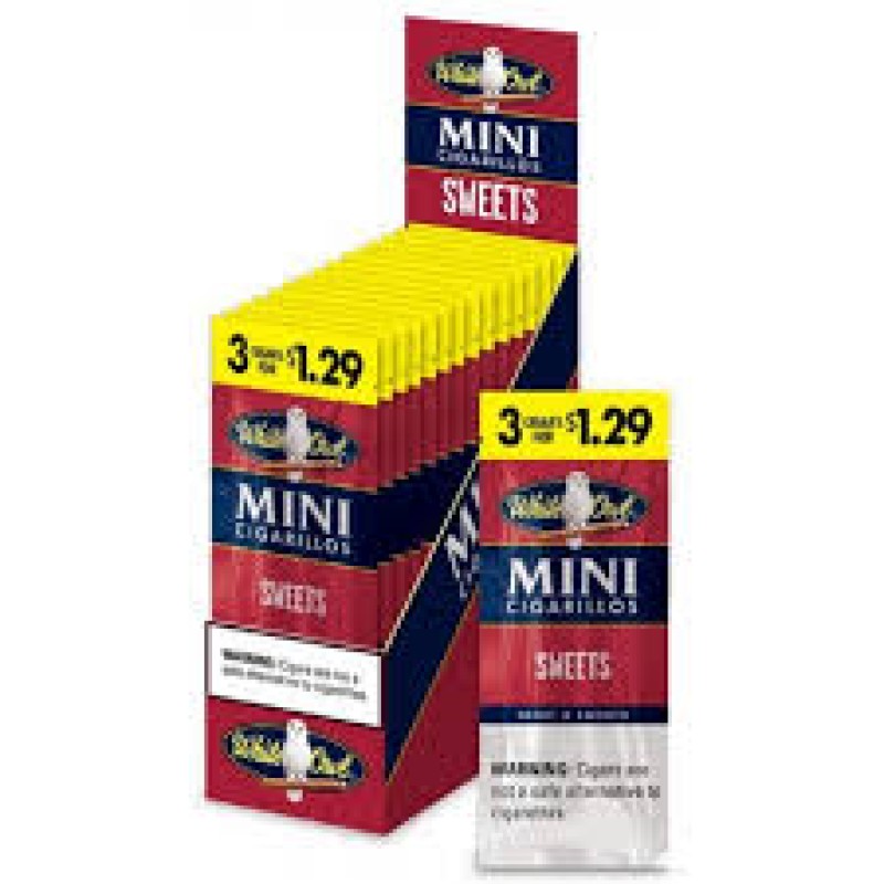 WHITE OWL 15/3 PK MINI CIGARLLOS SWEETS WHITE OWL 15/3 PK MINI CIGARLLOS SWEETS