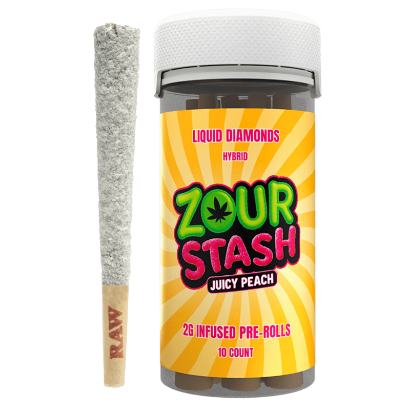 ZOUR STASH FLOWER 4 OZ 112GM HYBRID JUICY PEACH ZOUR STASH FLOWER 4 OZ 112GM HYBRID JUICY PEACH