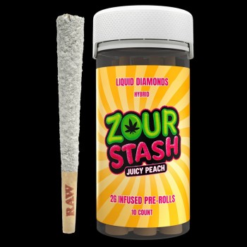 ZOUR STASH PRE ROLL 2GM 10CT HYBRID JUICY PEACH