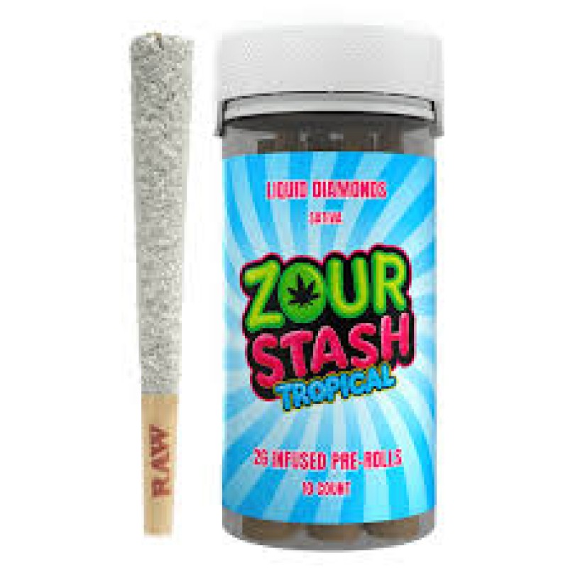 ZOUR STASH PRE ROLL 2GM 10CT SATIVA TROPICAL ZOUR STASH PRE ROLL 2GM 10CT SATIVA TROPICAL