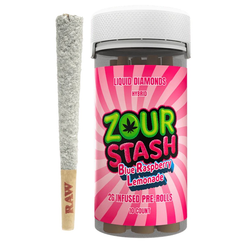 ZOUR STASH PRE ROLL 2PK 1.25GM 10CT HYBRID BLUE RASPBERRY LEMONADE ZOUR STASH PRE ROLL 2PK 1.25GM 10CT HYBRID BLUE RASPBERRY LEMONADE